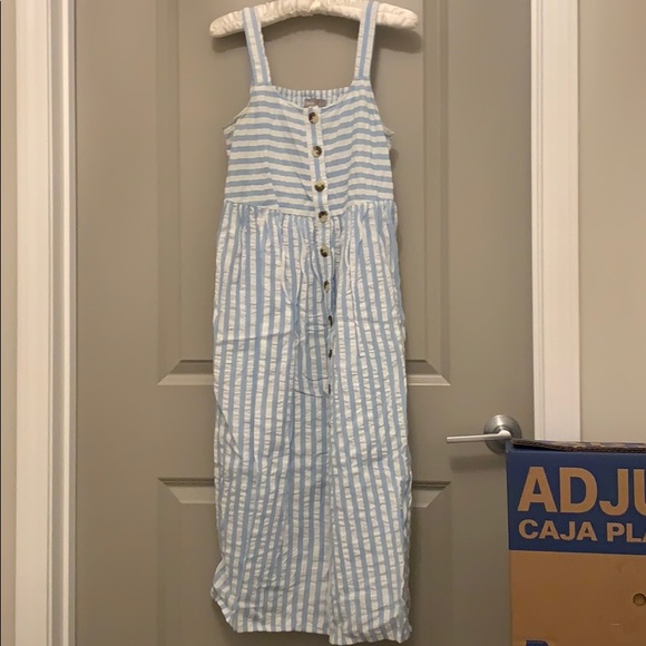 Asos blue and white striped midi dress size 2 - Picture 5 of 8